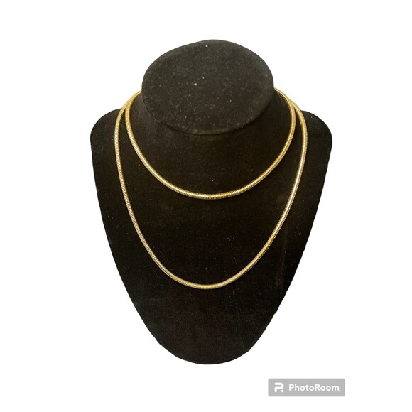 Unbranded Jewelry - Vintage Necklace Gold Tone Snake Chain 28" Minimalist Costume Jewelry